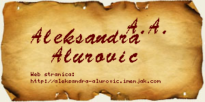 Aleksandra Alurović vizit kartica